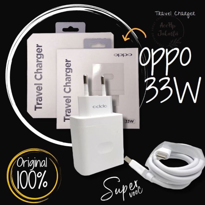 Charger OPPO 33 Watt Ori Type C SUPER VOOC Fast Charging / Carger Tipe C Original 100% Distributor