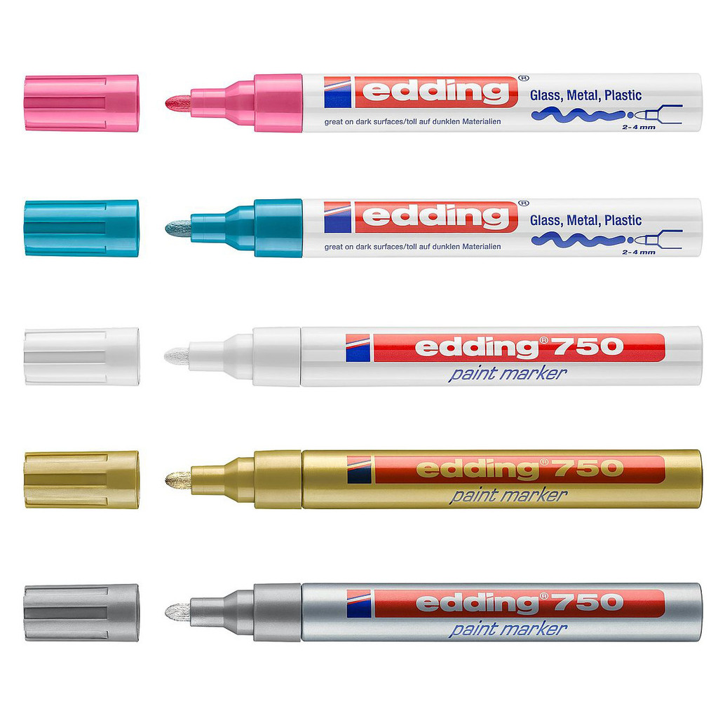 

1pcs Edding 750 Waterproof Permanent Marker Metallic Paint Marker for Industrial Products Professional Painting Pens