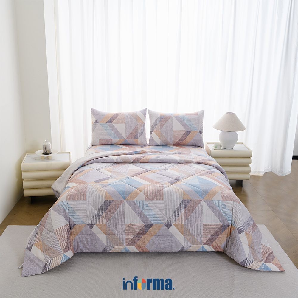 Informa Set Seprai Microfiber Print xeno King Queen Single 180x200 160x200 120x200 Seprei Sheet Set 