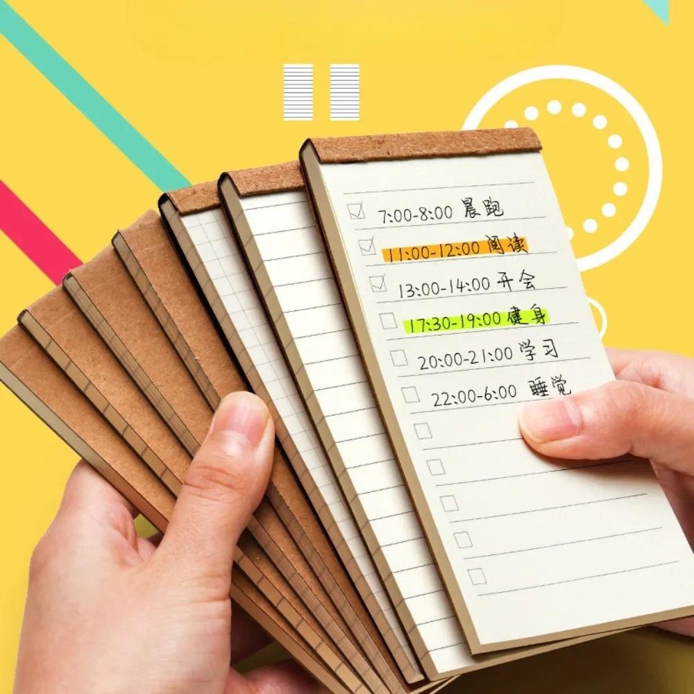 

50 Pages Memo Pad Sticky Note Kraft Paper Writing Pads Notepads Portable Daily Planner Schedule Book To Do List School Supplies