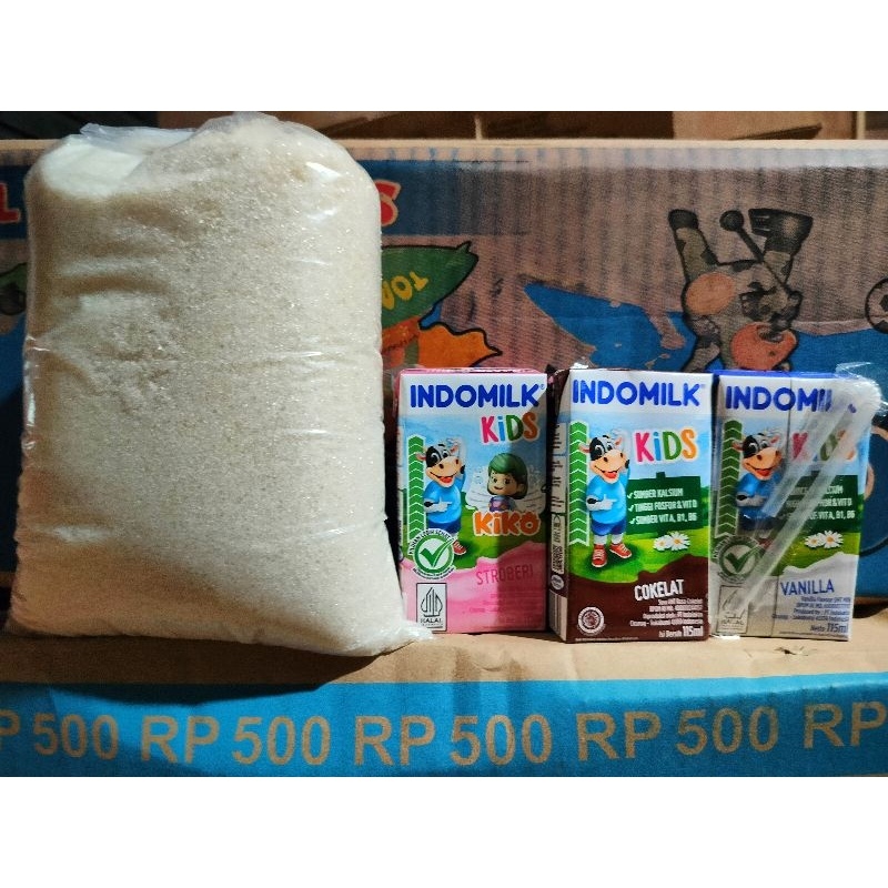 

1Kg Gula Pasir + Susu Indomilk Kotak 1pcs