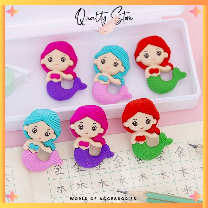 

QS - PENGHAPUS PENSIL MODEL PUTRI DUYUNG MERMAID / STIP MERMAID LUCU MIX WARNA