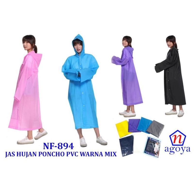 Jas Hujan EVA Poncho Polos NF-881 Tebal Premium Amyra Dharma