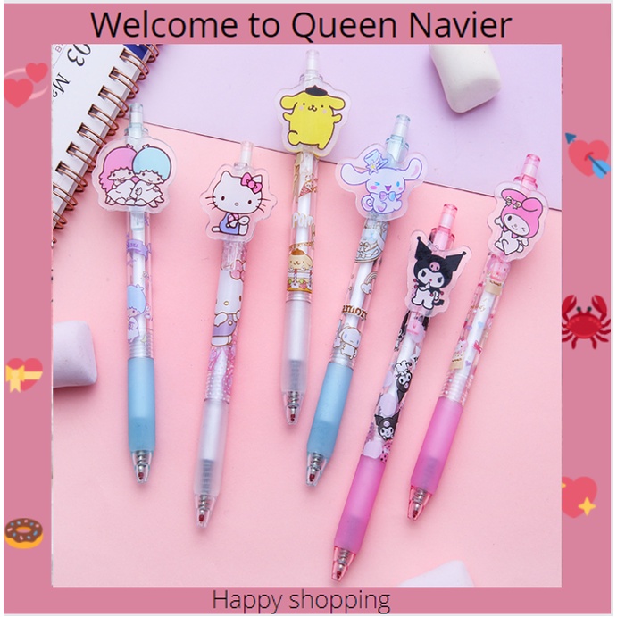 

QN - Pulpen cetek motif sanrio Press pena gel kartun jepang
