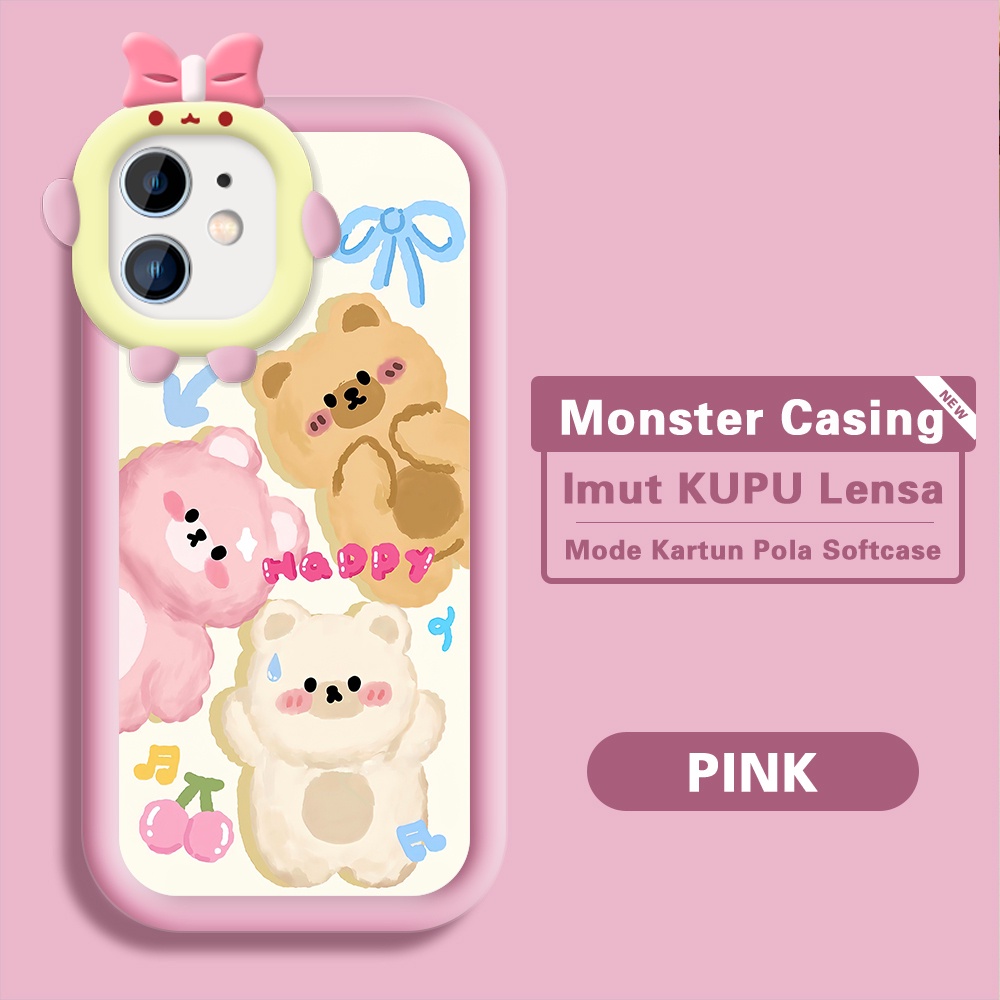iPhone 12 Pro Untuk Hp Casing Handphone Cassing Soft Kesing Sofcase Phone Case Warna Tiga Beruang Be