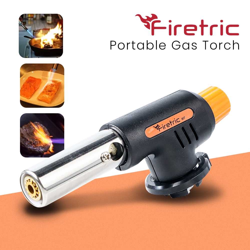 Torch Hitam Flame Gun Portable Kepala Gas Portable Gas Blow Masak BBQ Daging Torch Flame Gun Terbaik