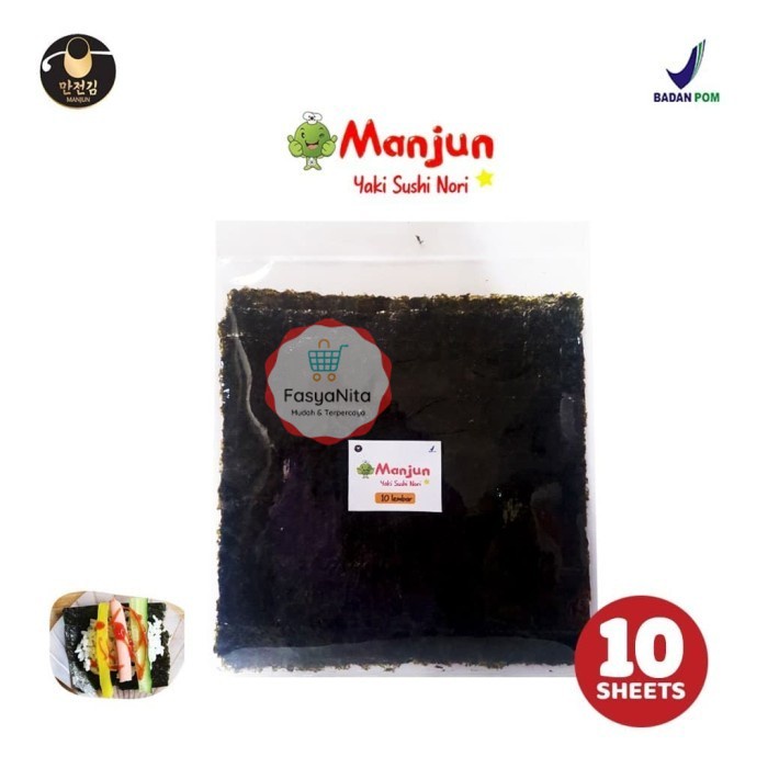 

Manjun Yaki Sushi Nori Repack 10 Lembar 25 gr - FasyAnita Mart Denpasar