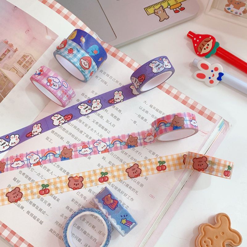 

1A. washi tape selotip motif - dekorasi planner journal - korea lucu