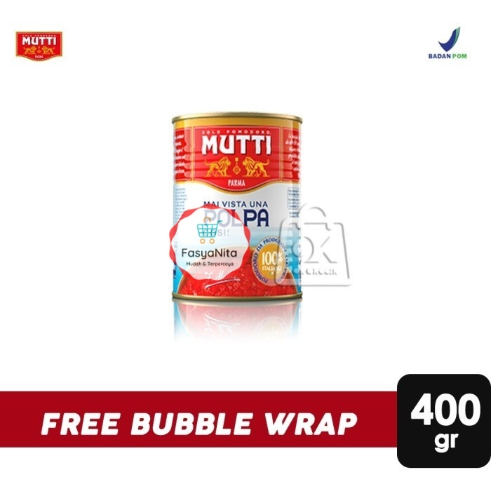 

Mutti Fruit Finely Chopped / Mutti Fruit Whole Peeled Tomato (400gr) - Mutti Finely - FasyAnita Mart Denpasar