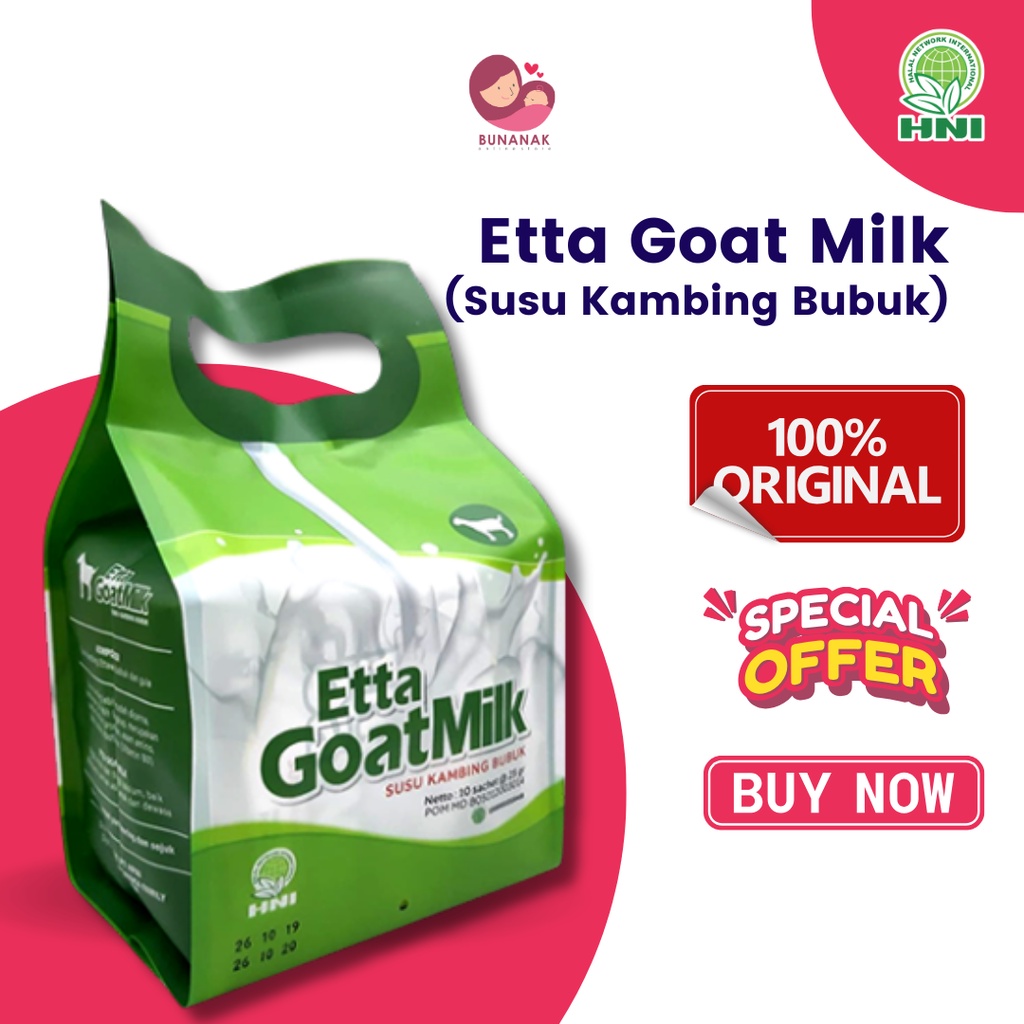 

Etta Goat Milk - Susu Kambing Ettawa Bubuk Original Berkhasiat Menyembuhkan Asma Dan Pengganti Asi Asli Rekomended - HNI BPOM - Produk Herbal