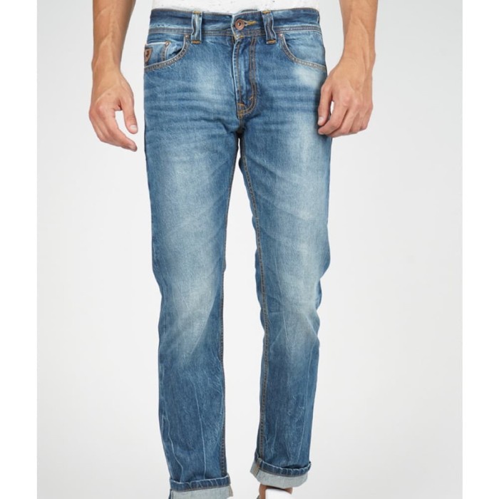 Celana jeans selvedge pria Lois jeans original 2