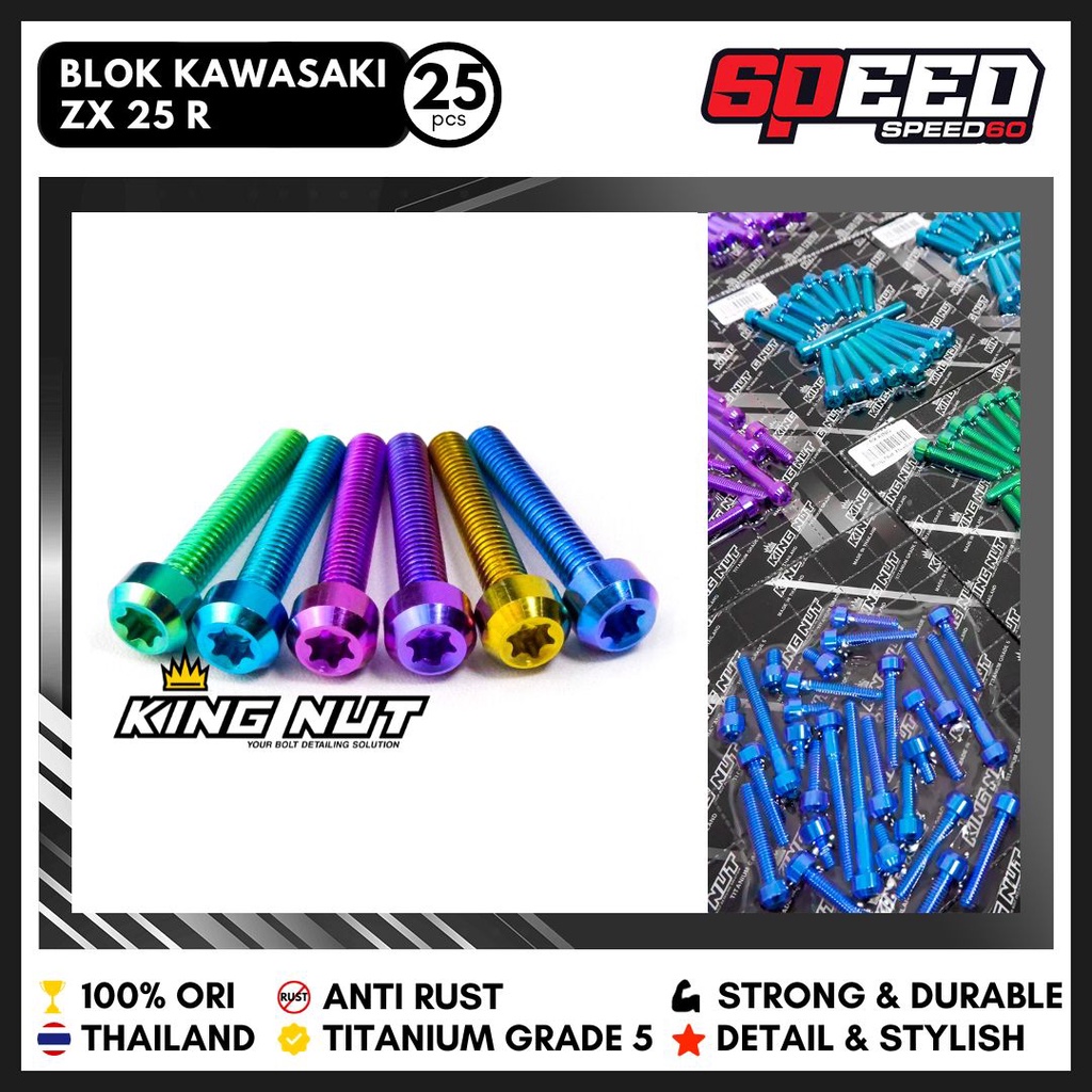 Probolt Titanium Baut Blok Kawasaki ZX 25 R Grade 5 King Nut