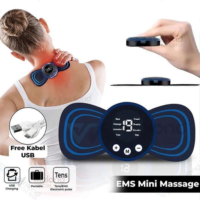 Alat Terapi Pijat Listrik Digital Portable Mini - EMS Leher