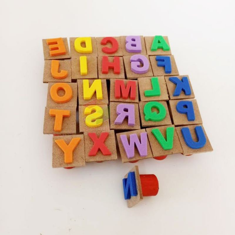 

peditoys Mainan Edukatif stempel abjad besar, abjad kecil, angka, Hijaiyah