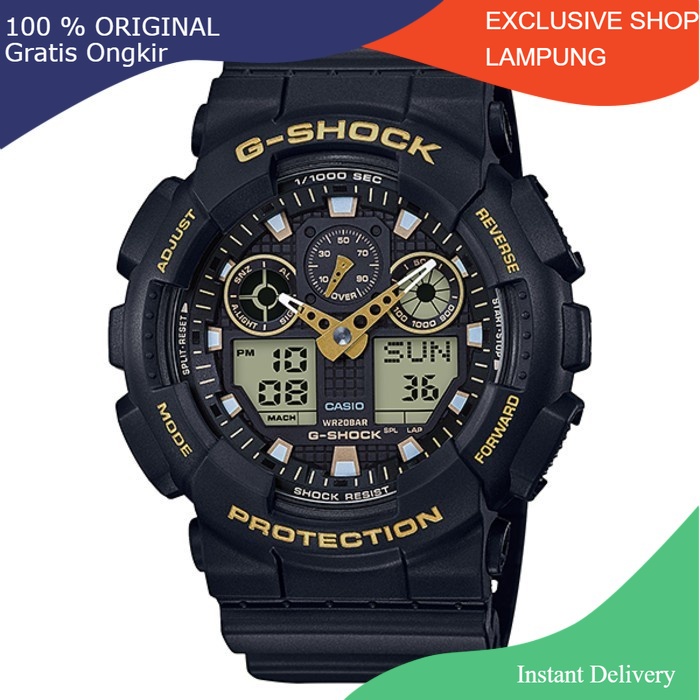 CASIO G-SHOCK GA-100GBX-1A9 / GSHOCK GA100GBX-1A9 ORIGINAL  GARANSI