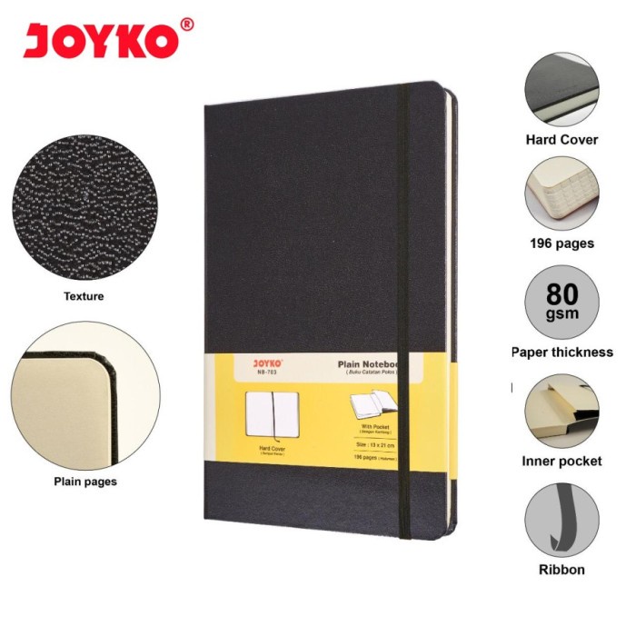 

Joyko Plain Notebook NB-703 Buku Catatan Sampul Hard Cover 13x21cm