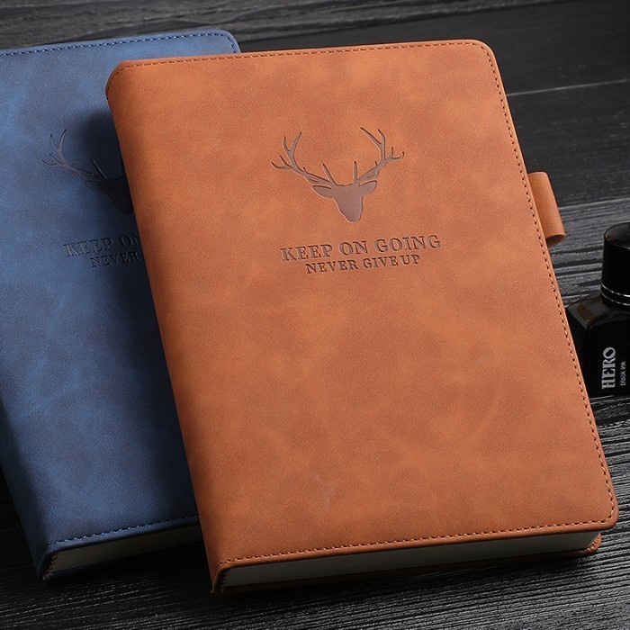 

Catatan Buku Agenda Kerja Notebook A5 Hardcover Kulit Tebal - Hitam