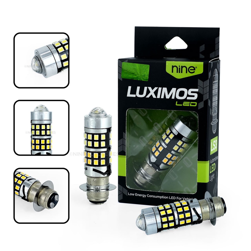 LAMPU DEPAN MOTOR LED H6 LS3 LASER HI LO LUXIMOS  DC 2 WARNA PUTIH KUNING LAMPU UTAMA MOTOR BEAT VAR