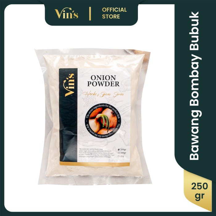 

NEW Promo Best Seller ONION POWDER 250 GRAM / BUMBU BAWANG BOMBAY REMPAH PREMIUM VINS - 250gr