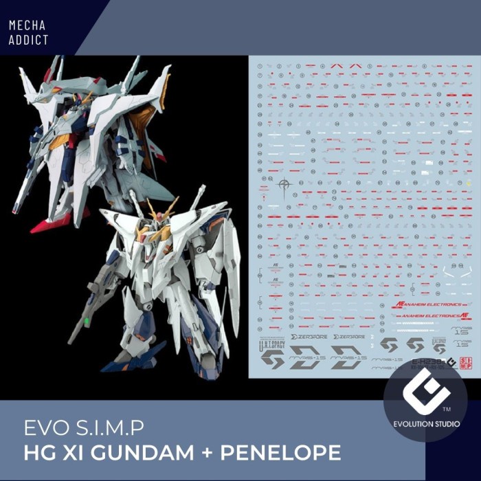 Water Slide Decal HG XI + PENELOPE GUNDAM by EVO SIMP - Fluorescent