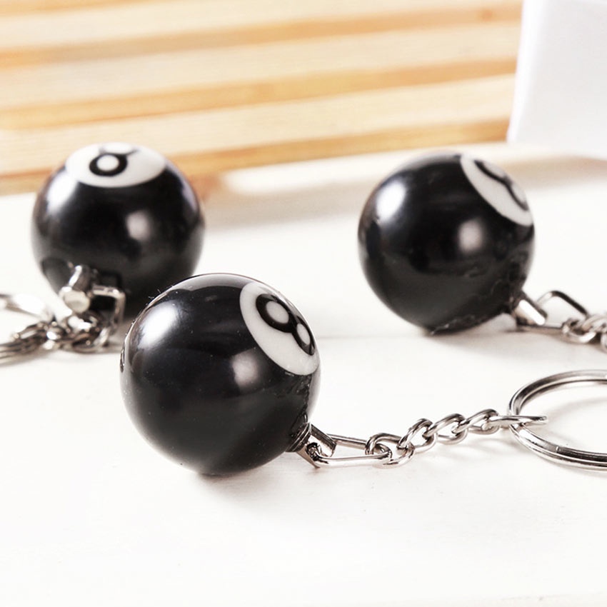 Billiard ball Keychain 8 ball Gantungan konci bola biliar no.8 hadiah billiard bilyard