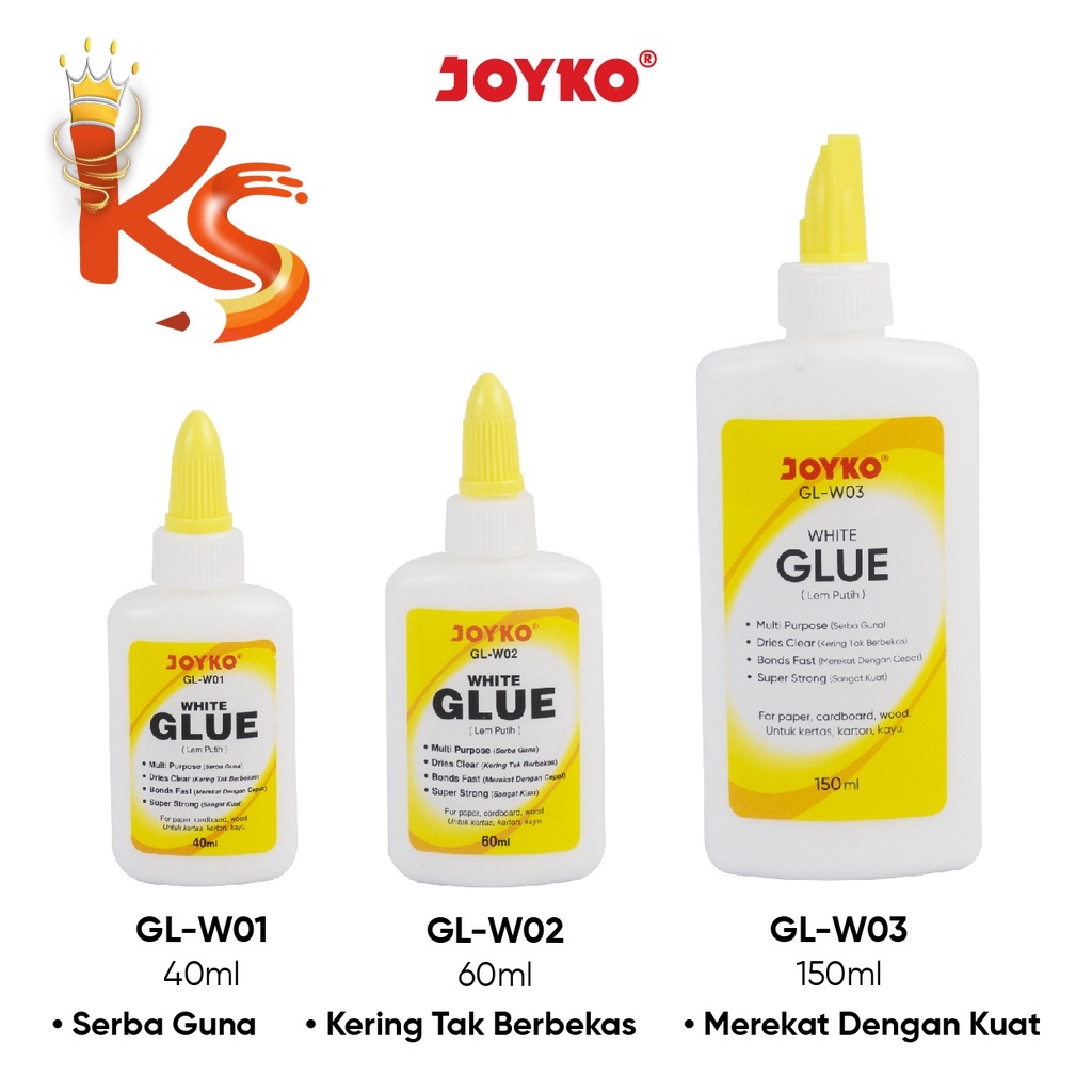 

( KS ) Liquid Glue Lem Putih Serbaguna Lem Kertas Cair Joyko GL-W01 ~ W03