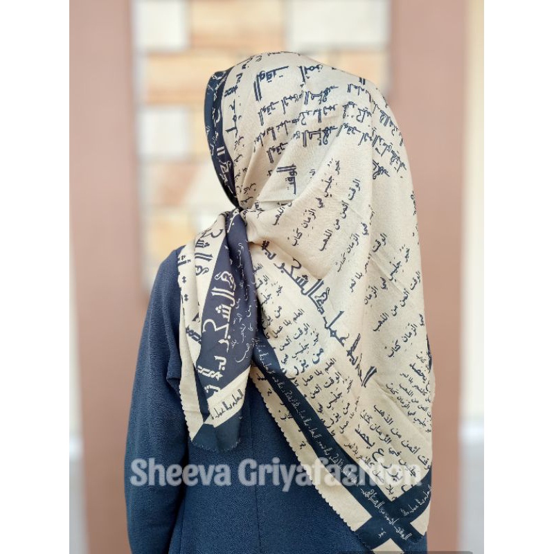 Jilbab Arab Santri Motif Tulisan Mutiara Hikmah Kerudung Santriwati Pondok Pesantren Ngaji