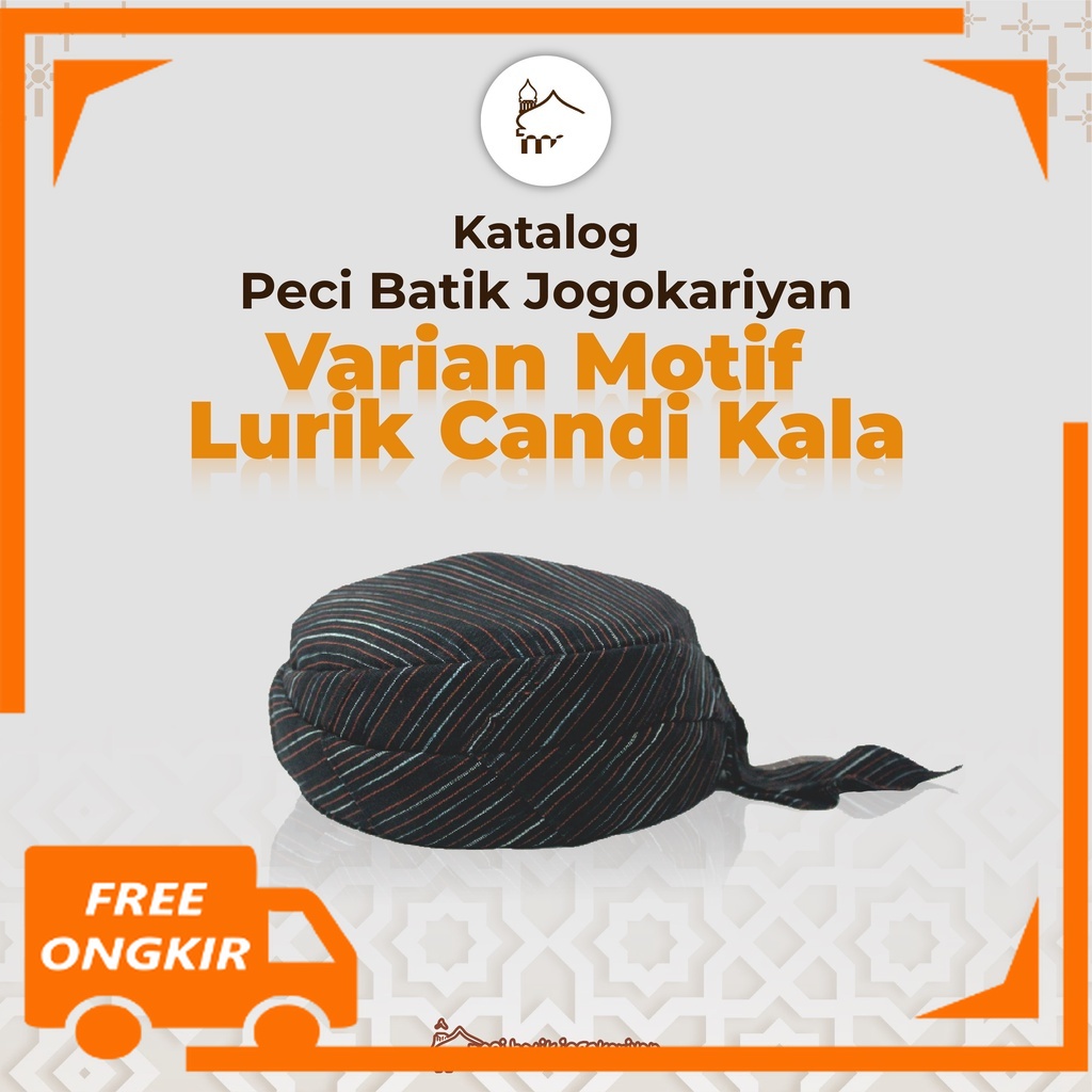 Peci Batik Jogokariyan Jogokaryan Motif Lurik Candi Kala Kopeah Songkok Udeng Batik