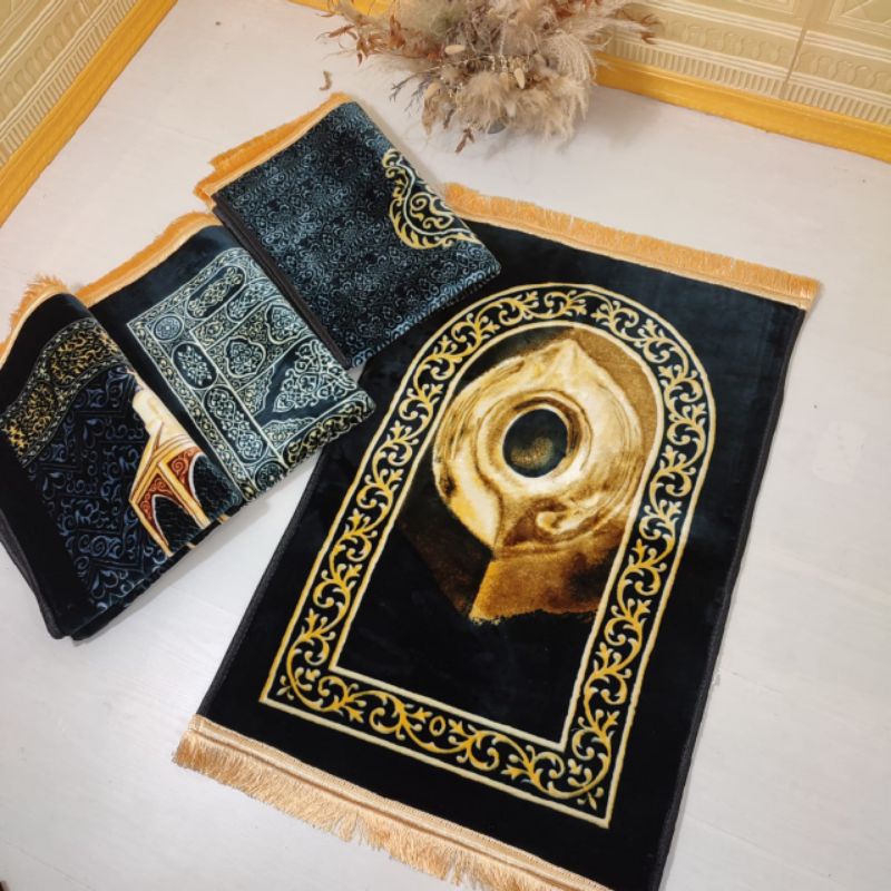 Sajadah Tebal Busa Empuk Kiswah/sajadah busa turki premium ukuran jumbo 75 x 112 cm murah sajadah em