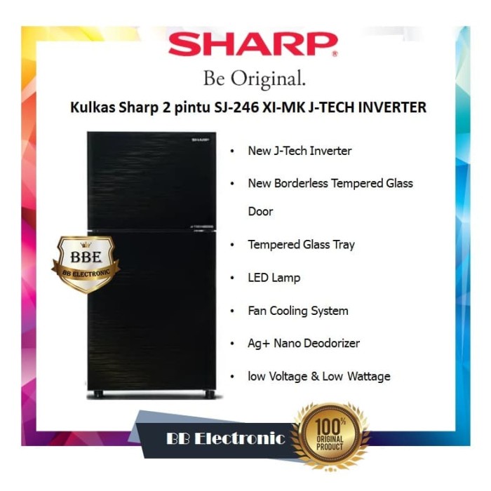 Kulkas Sharp 2 pintu SJ-246 XI-MK J-TECH INVERTER