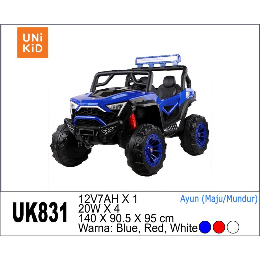 Mobil Aki Mainan Anak Remote Control Jeep Unikid 831 12V7 AH X 1 Garansi Original Kredit Cicil SNI