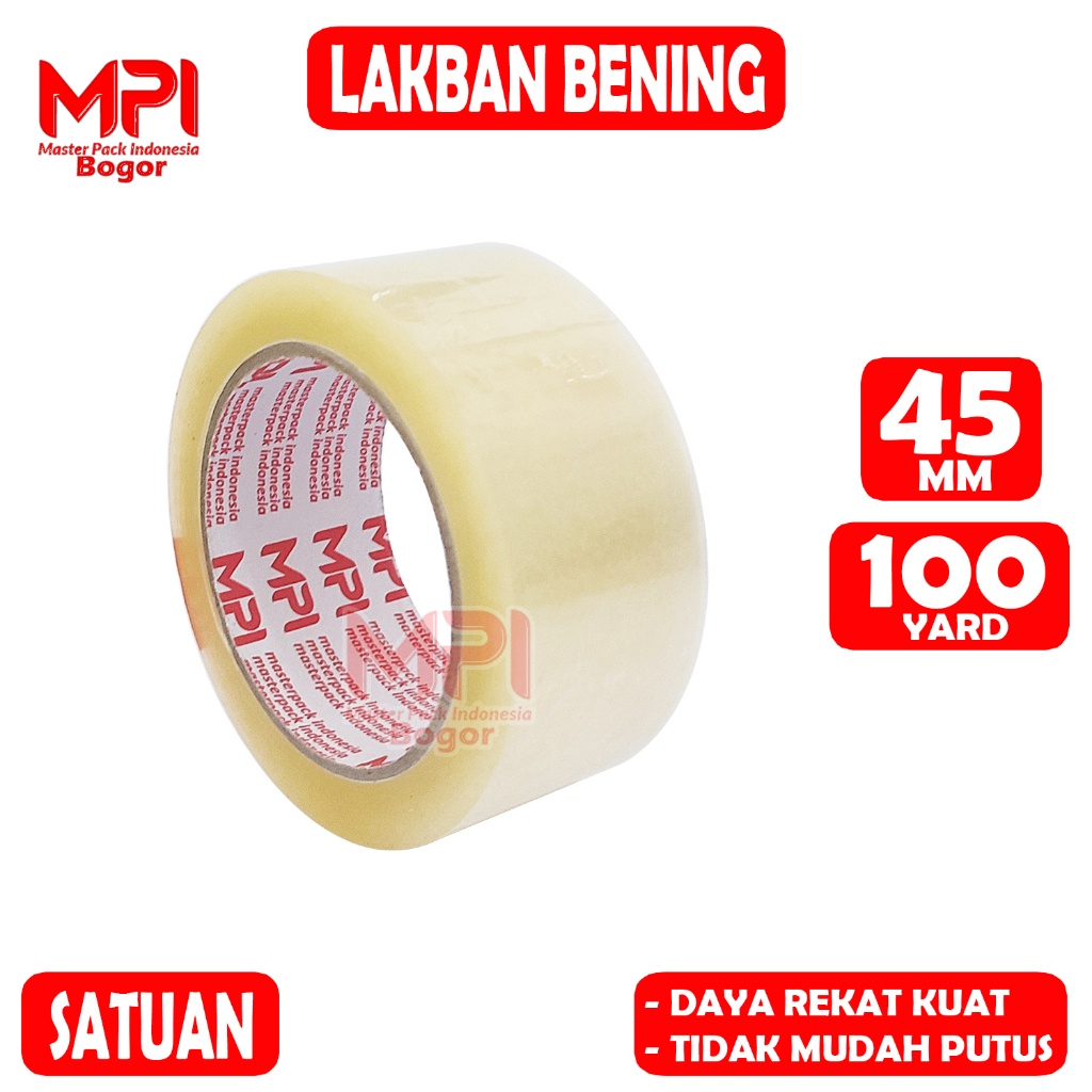 

Lakban Bening MPI 45 mm x 100 yard / Lakban Packing - Master Pack Indonesia