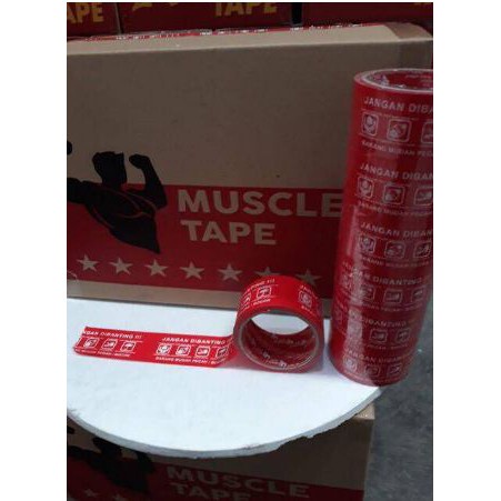 

6 ROLL / 1 SLOOP LAKBAN FRAGILE MUSCLE 2 INCH 48 MM X 50 YARD BONUS 1 PULPEN JANGAN DIBANTING