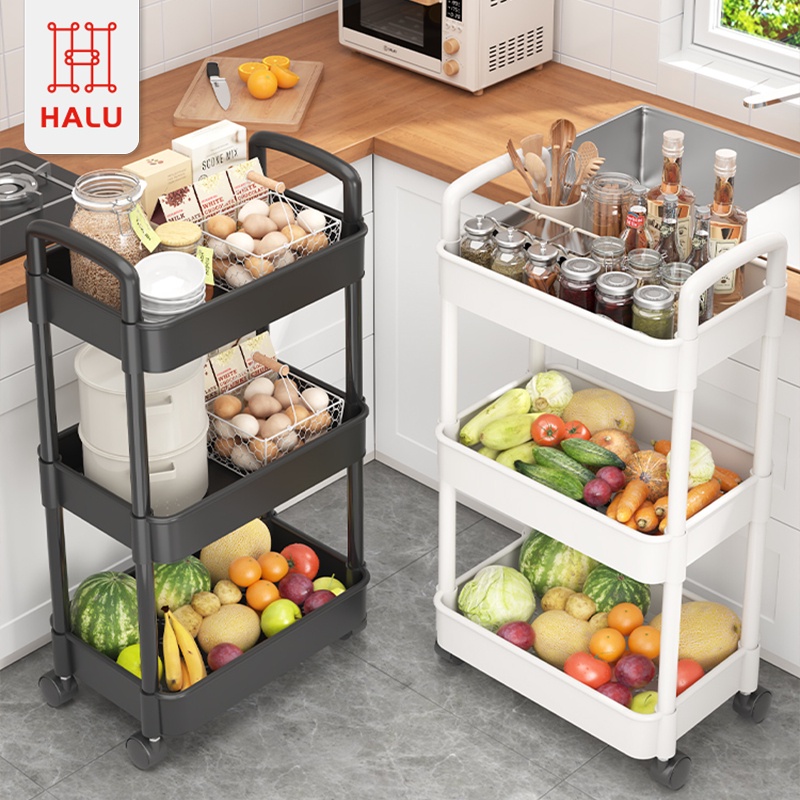 AMN - HALU Rak Troli Roda 3 4 5 Susun Rak Kamar Tidur Dapur Kamar Mandi Dengan Roda Rak Ruang Tamu R