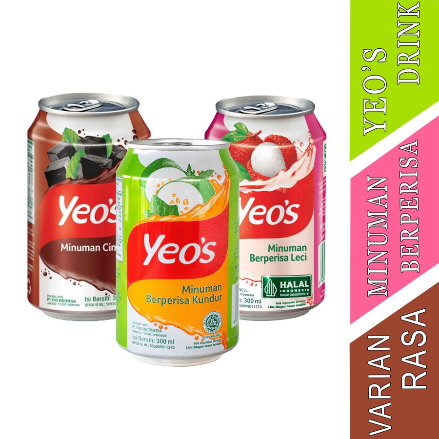 

Canned Drink- YEO'S- Minuman Rasa Cincau- Kundur- Leci- 300ml
