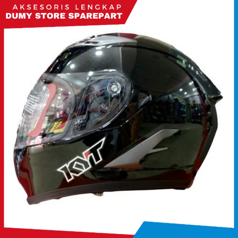 Helm Full Face DOUBLE VISOR KYT FALCON 2 BLACK GLOSSY