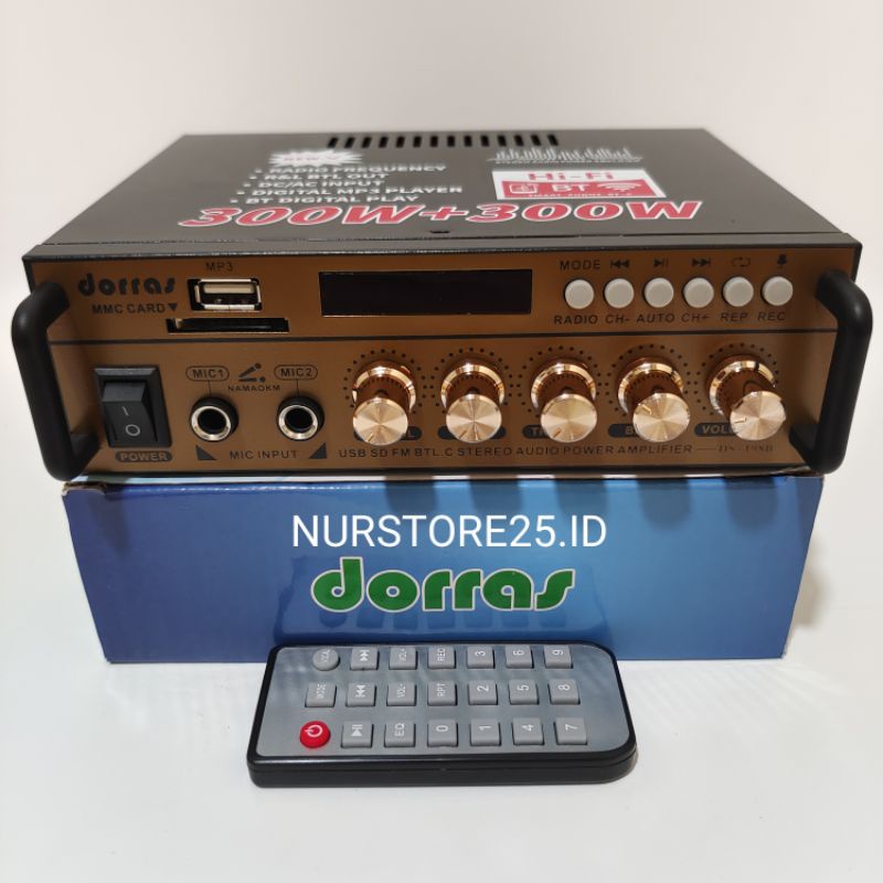 Power Amplifier Bluetooth DORRAS Karaoke DS-198B Karaoke Stereo + MP3 Player Ampli Bluetooth DORRAS 