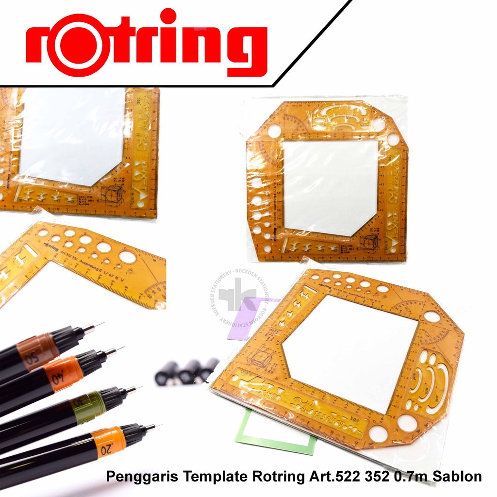 

Rotring Penggaris Template / Sablon AusbildungII Art.522 352 0.7m