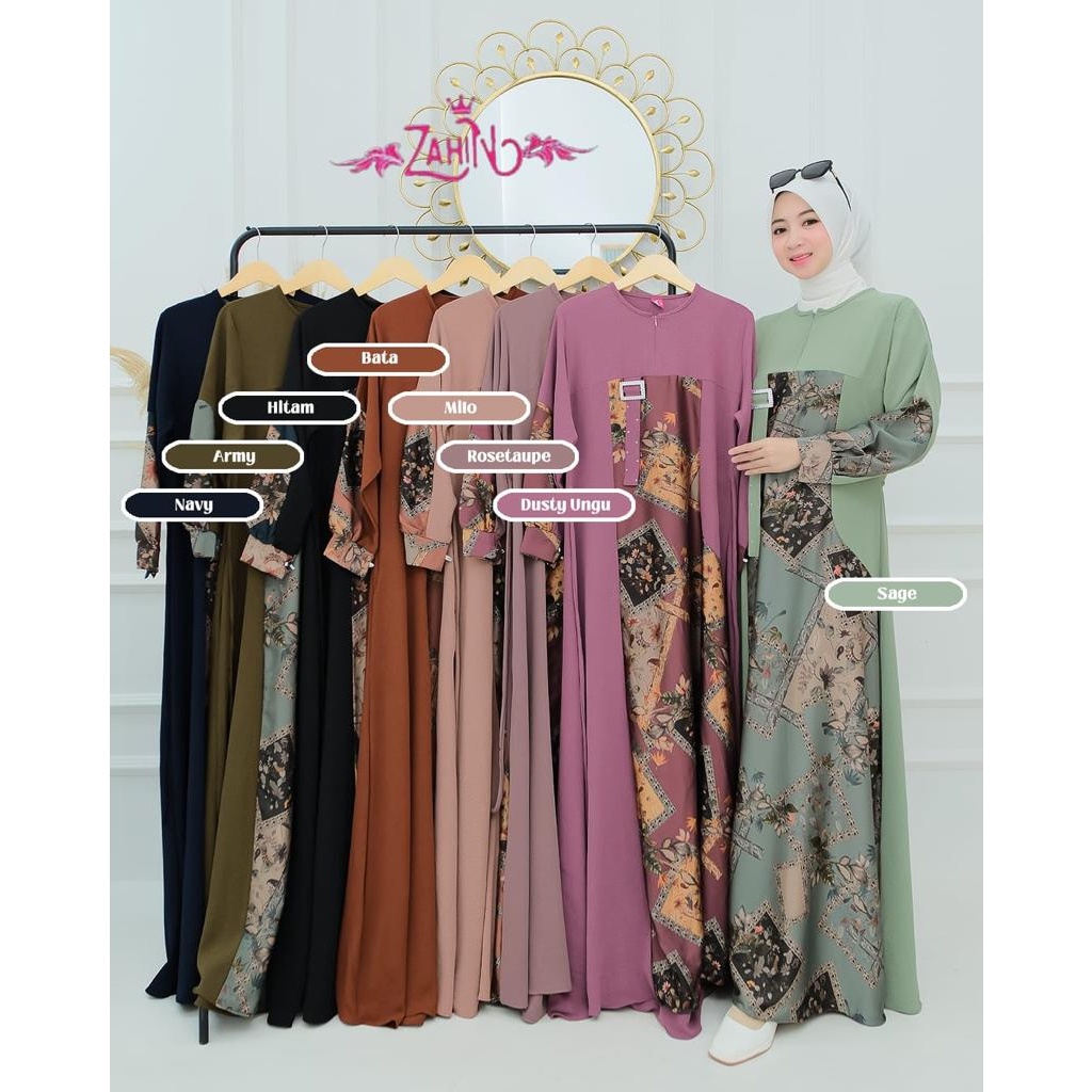 ALLORA DRESS GAMIS TERBARU BY ZAHIN DRES CRINKLE MIX ARMANI GAMIS WANITA MODERN TERLARIS 2023