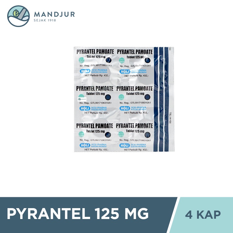 Pyrantel 125 mg 4 Kapsul - Membantu Mengatasi Cacingan