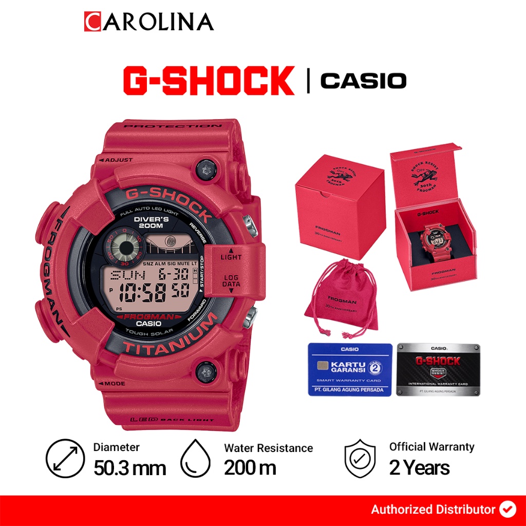 Jam Tangan Pria Casio G-Shock Frogman GW-8230NT-4D 30th anniversary of the Master of G Frogman Red R