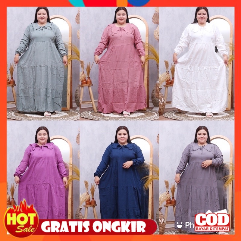 KAIN ADEM HALUS TEBAL / [COD]MIDI DRESS JUMBO LD 130 RAYON PREMIUM KOREA RAYON GRADE A | BIG SIZE | 