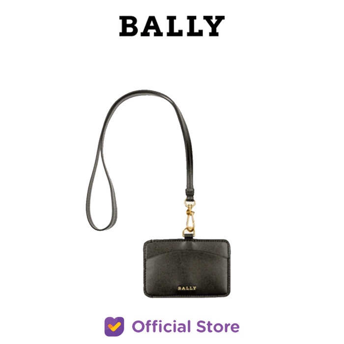 

BALLY Lilly Leather ID Holder/Name Tag - Black