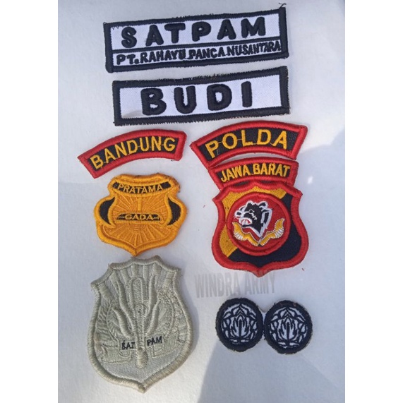 Bordir LOGO SATPAM TIMBUL SATU SEAT KUMPLIT /LOGO GADA TIMBUL /LOGO NAMA TIMBUL/ Terbaru BordirNama 