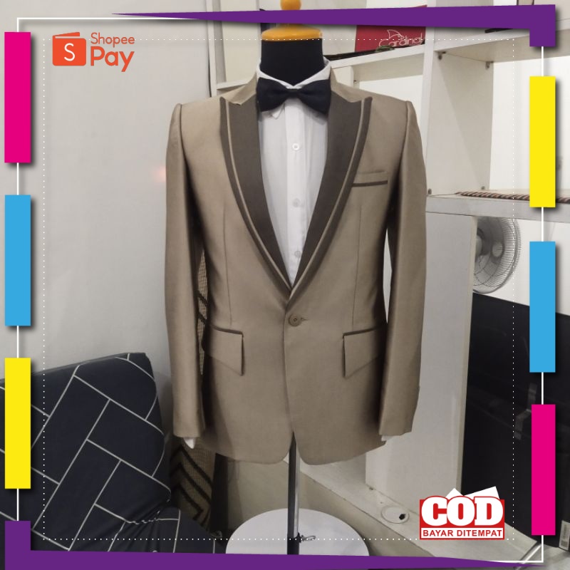 PREMIUM KOREAN STYLE / Jas Pengantin Pria warna COKSU MOCCA