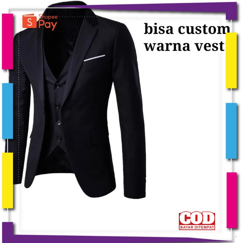 PREMIUM KOREAN STYLE / rompi vest jas pria ukuran jumbo besar blazer jas pria formal big size
