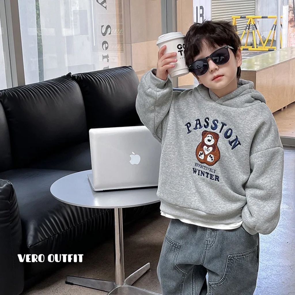 Jaket Hoodie Sweater Hody Baju Atasan Unisex Anak Perempuan Cewek Cowok Laki Laki Gambar Passton Bea