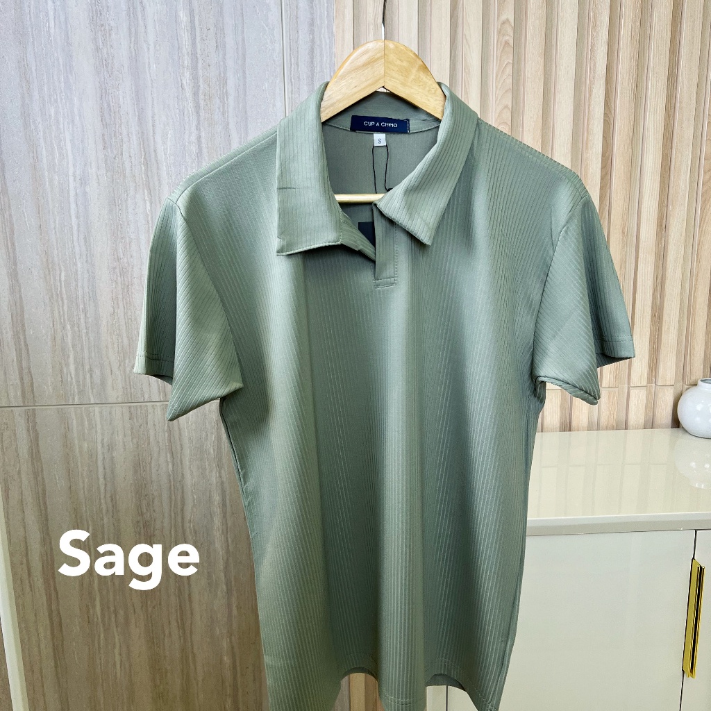 Cupachino Polo Shirt Slim Fit Warna Sage
