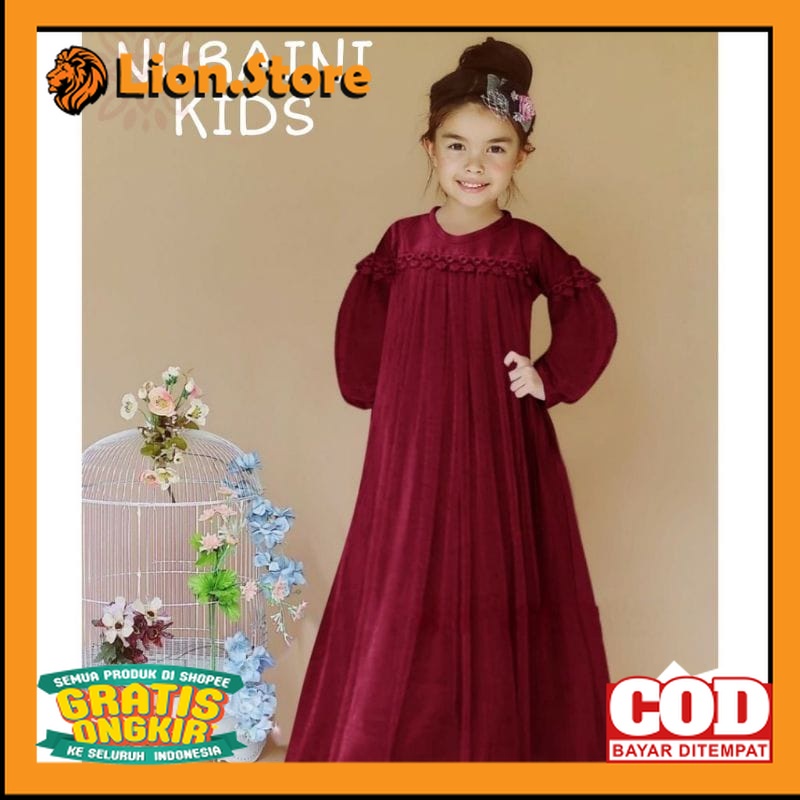 NURAINI kids/dres anak baju anak pakaian anak 2-12 tahun// DRESS ANAK KEREN MODEL BARU / BAJU ANAK P