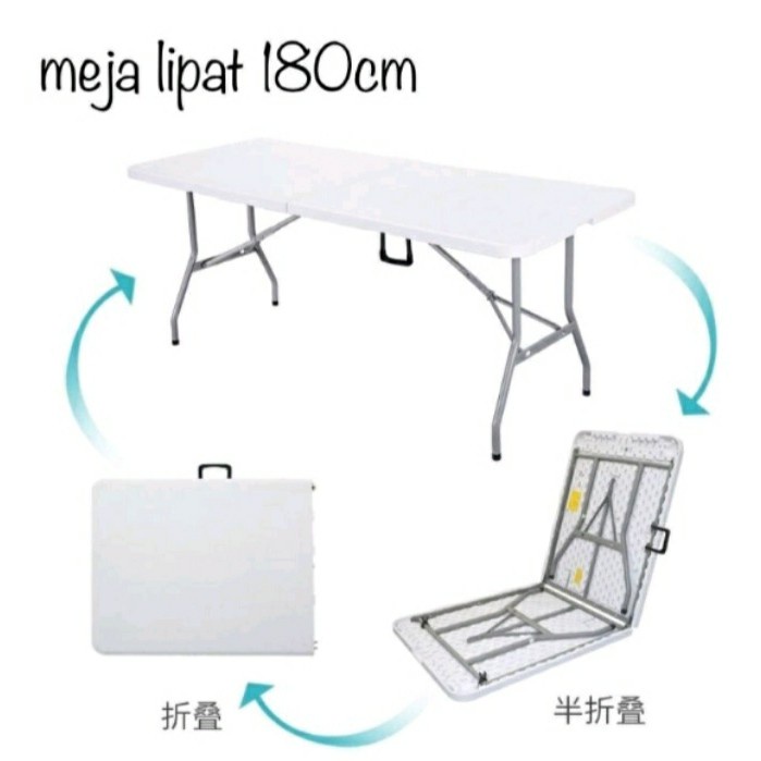 Meja Lipat Plastik Besar Tinggi Portable Kokoh Serbaguna Jualan/ Meja Lipat Outdoor / Meja Taman